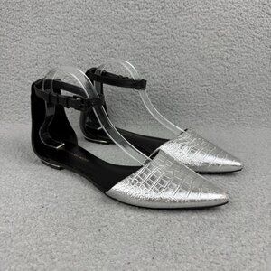 Rebecca Minkoff Silver and Black Flats